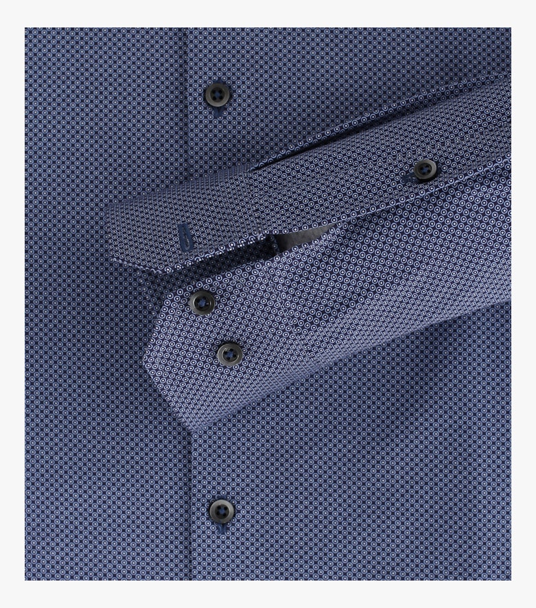 Businesshemd Jerseyflex in Mittelblau Body Fit - VENTI
