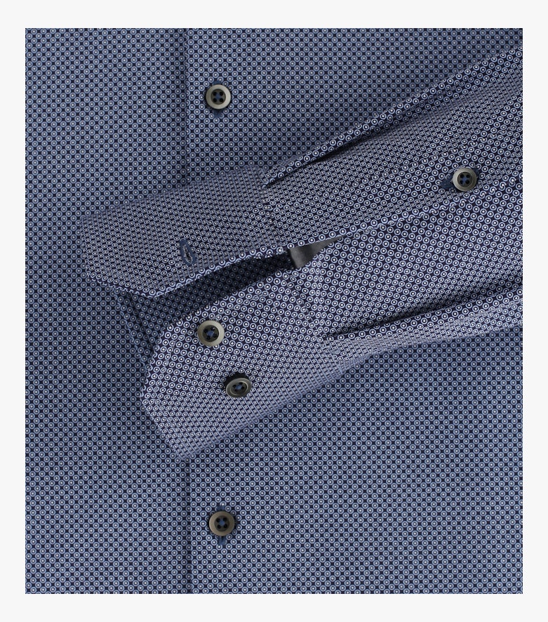 Businesshemd Jerseyflex in Mittelblau Modern Fit - VENTI