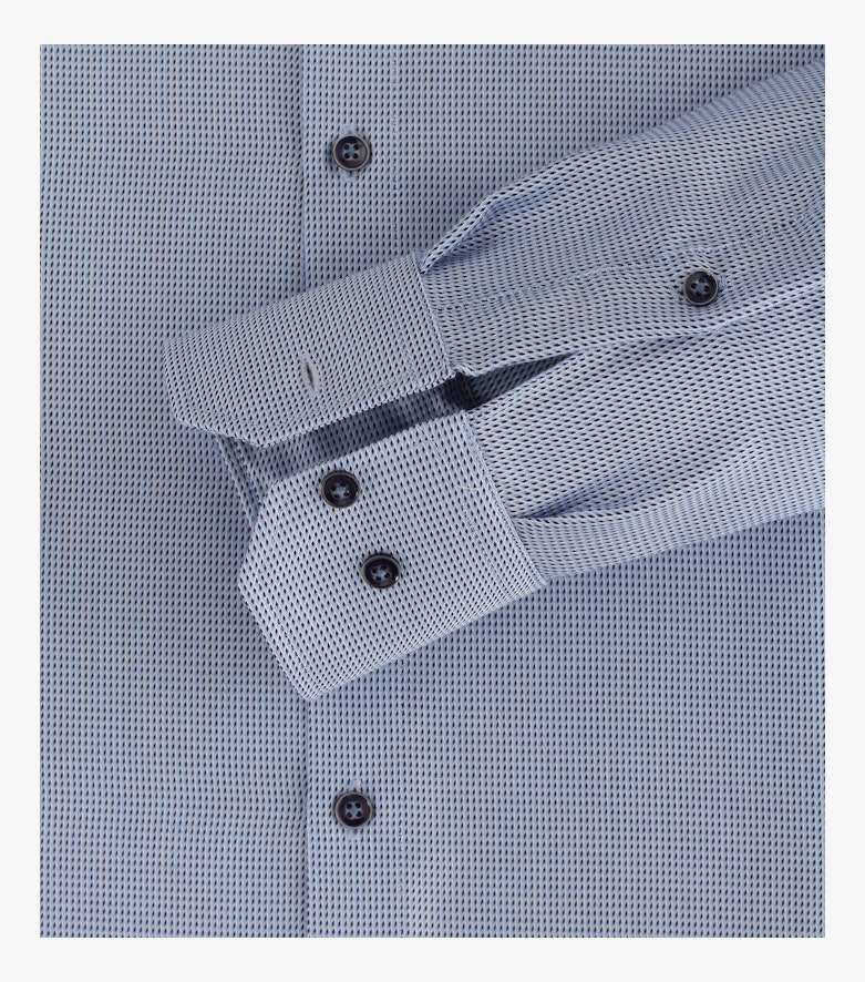Businesshemd extra langer Arm 72cm in graues Mittelblau Modern Fit - VENTI